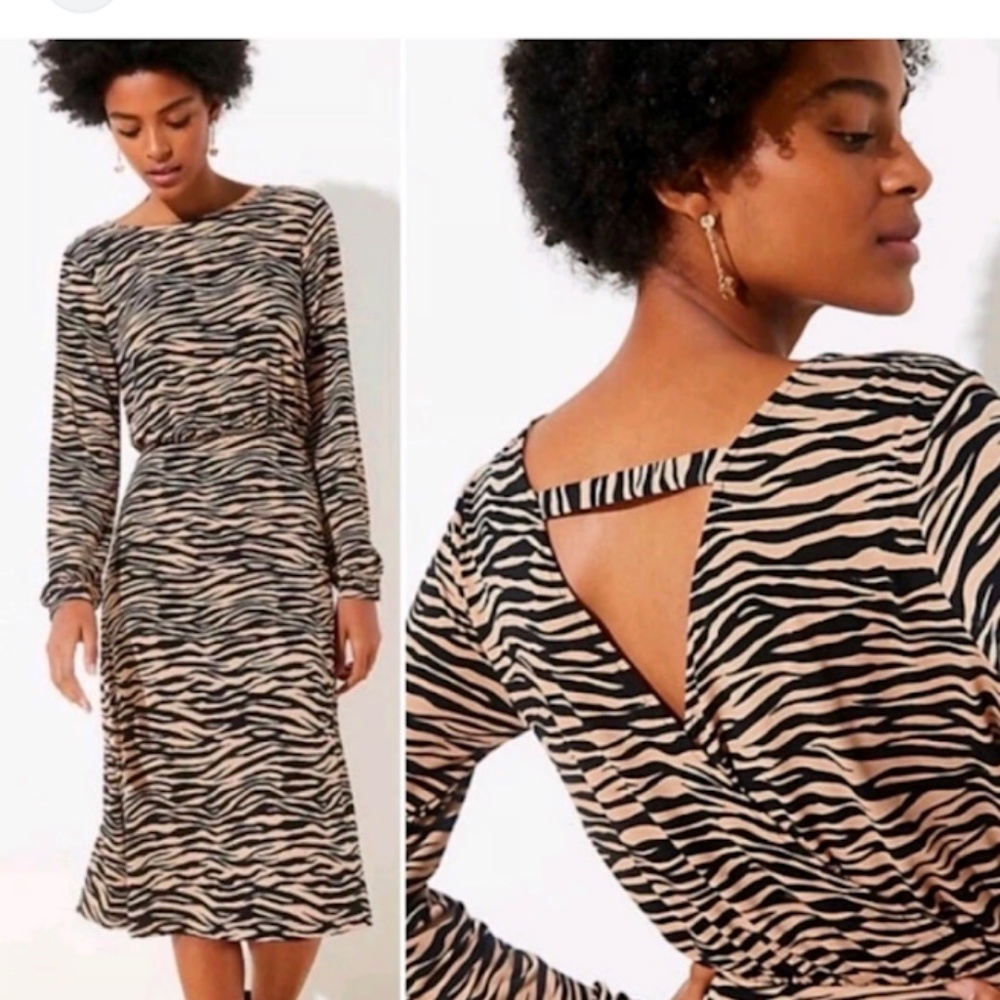 LOFT Tiger Stripe Dress, Sz 10